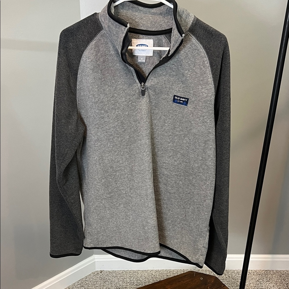 Old Navy Men's Two-Tone Gray Zip-Up Sweater